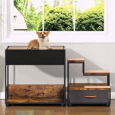 Perchoir pour animal de compagnie, lit superposé pour chien - plateforme multi-niveaux avec rangement
