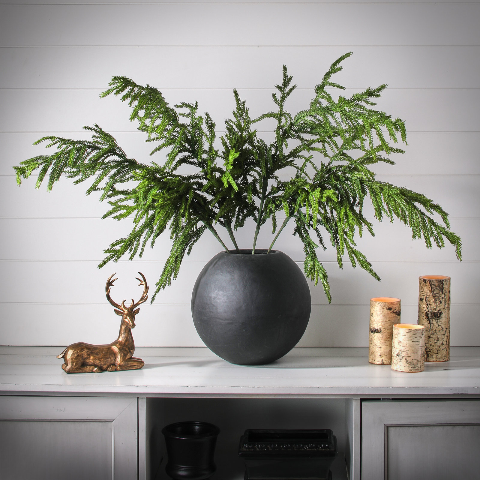 Hanging 38'' Faux Pine Branch