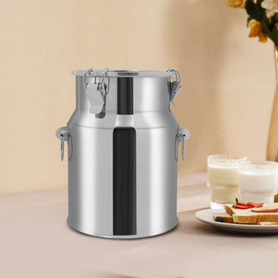 Pot à lait en acier inoxydable de 5 L, bidon à lait, contenant pour aliments