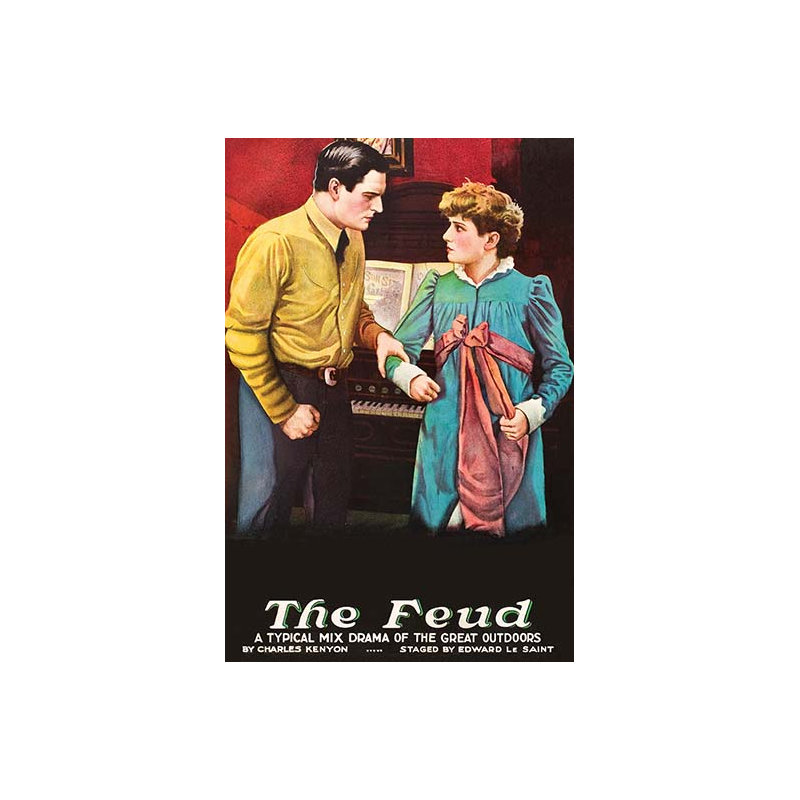 « the feud », affiche rétro, H 36 po x l 24 po x P 1,5 po
