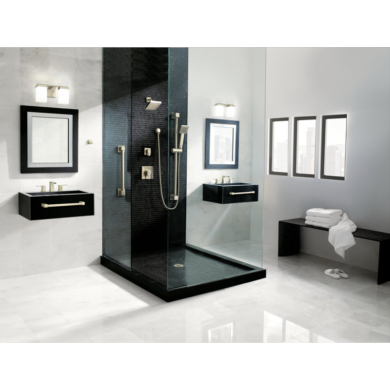 90 Degree Tub and Shower Faucet with Posi-Temp, Matte Black
