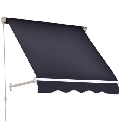Auvent de fenêtre rétractable en polyester l 2 pi x P 4 pi