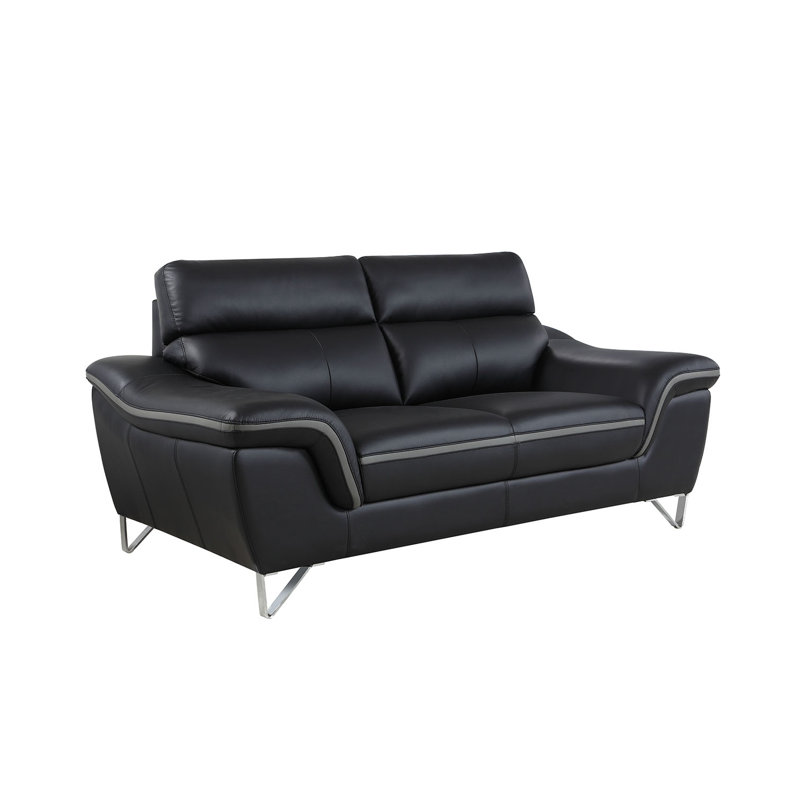 Matheny Upholstered 69'' Loveseat, Black
