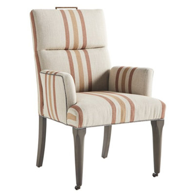 Thom Filicia Home Fabric Tight Back Arm Chair with Wheel