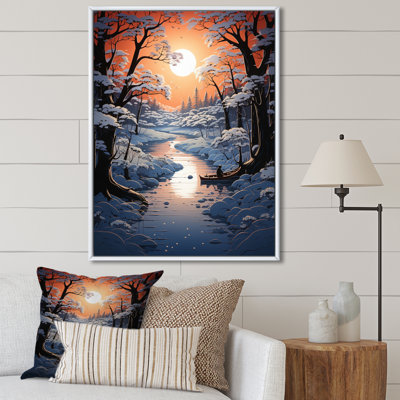 Winters River Papercut II, reproduction d'art sur toile