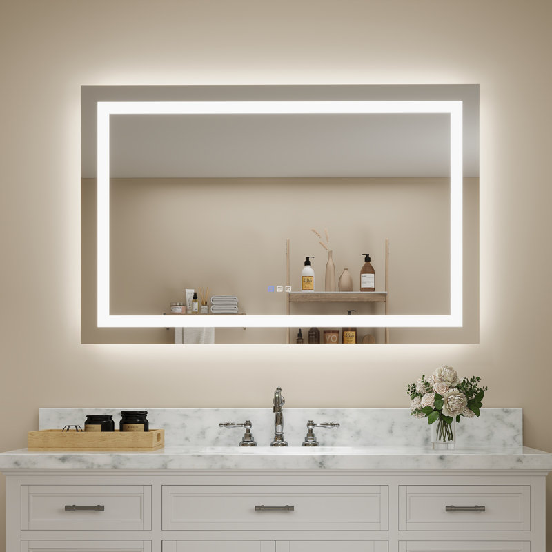 Ulrika Flat LED Mirror, Rectangle, 36" x 55"