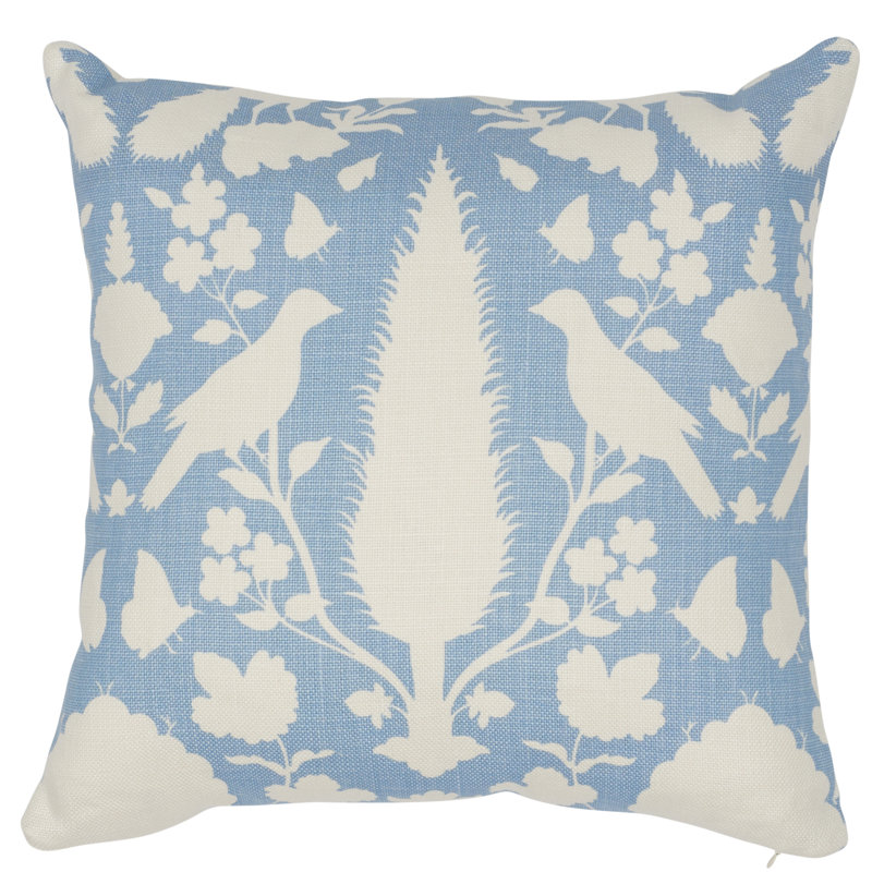 Coussin Chenonceau, 18 po x 18 po, Ciel / blanc
