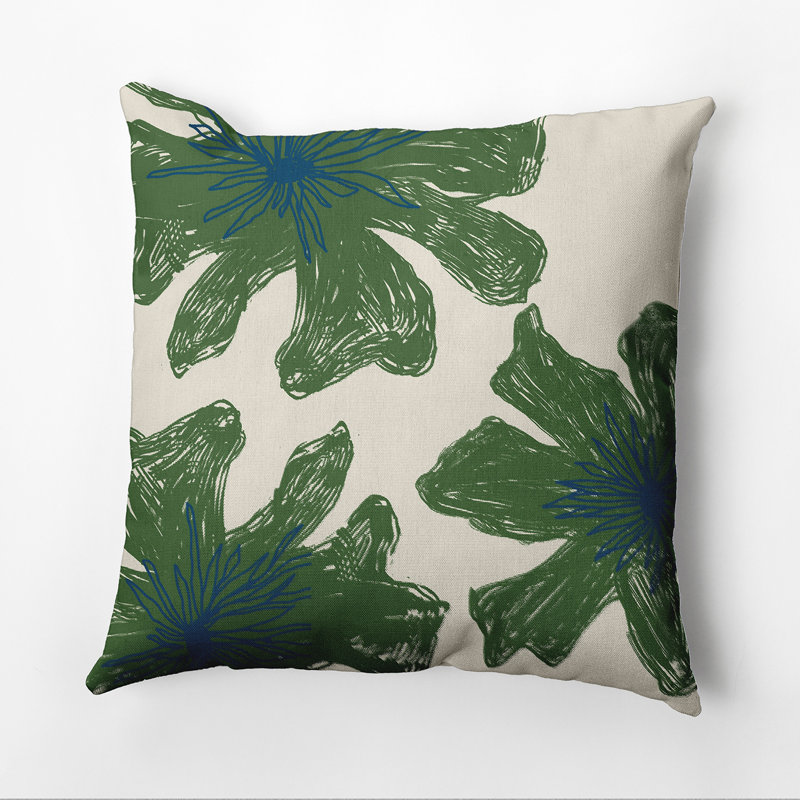 Coussin réversible, H 20 po x l 20 po, Bisque / bambou, Carré