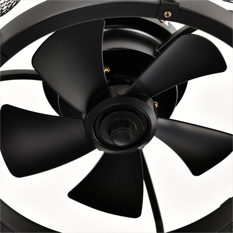 25.8-Inch Industrial Ceiling Fan with 5 ABS Blades, Remote Control, Flush Mount, Matte Black