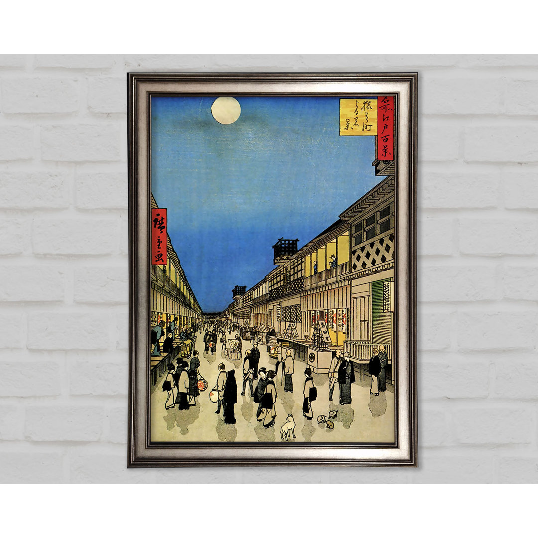 Hiroshige-Marktplatz - Einzelne Bilderrahmen Kunstdrucke