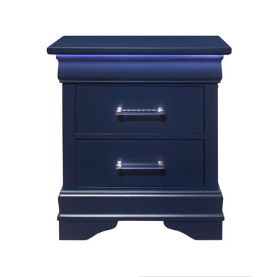 Table de chevet bleue Charlton avec DEL