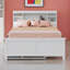 Lit plateforme en bois avec tête de lit avec rangement, USB, lit gigogne et 3 tiroirs-1289795538-1289795537