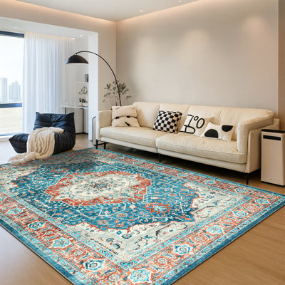 Vintage Oriental Area Rug – Living Room Large Rug for Cozy and Stylish Spaces