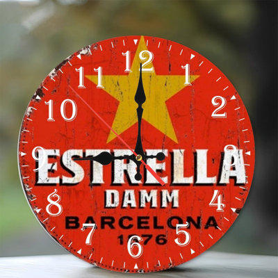 Horloge murale en bois 10 po, mouvement silencieux, à piles (piles AA non incluses), décor artistique, parfait pour les décorations