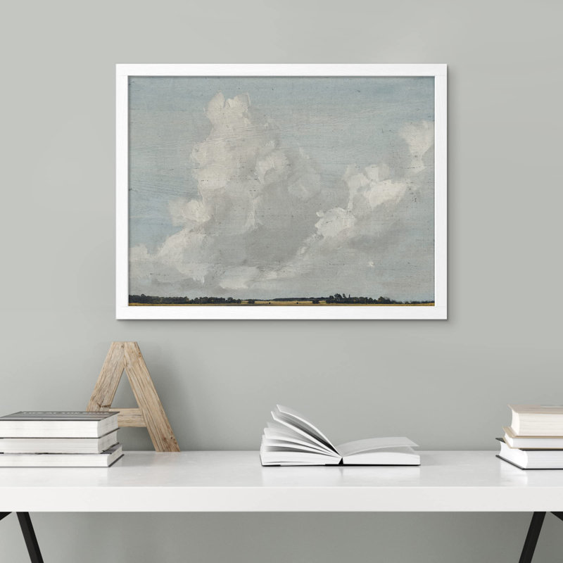 «Pastel Storm Cloud Landscape» sur papier, H 12 po x l 16 po, Blanc