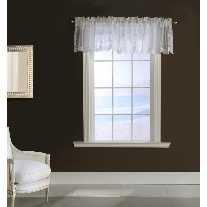 Meriwether 52" Curtain Valance, White