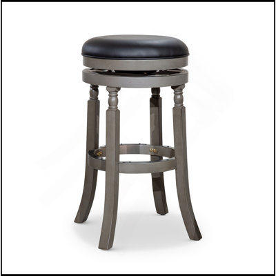 Tabouret 30 ", siège en cuir vieilli