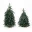 Ensemble de 2 sapins de Noël artificiels entièrement givrés verts avec feuillage retombant et bases en toile de jute