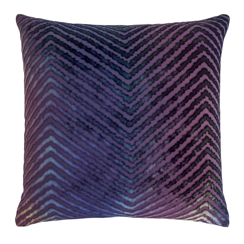 Chevron Embroidered Pillow Cover & Insert, Peacock, 22"H x 22"W
