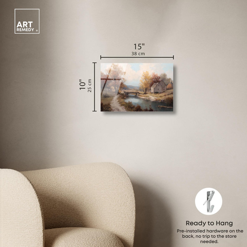Au-dessus du pont, reproduction d'art rétro par Art Remedy, H 10 po x l 15 po