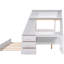 Lit simple superposé au-dessus d'un lit double avec lit gigogne, bureau intégré, blanc - Offre une chambre fonctionnelle pour un sommeil relaxant-945843901-945843902
