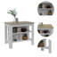 Îlot de cuisine, quatre pieds, trois tablettes - blanc / chêne clair-1034395530-1034395532