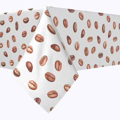 Square Tablecloth, 100% Cotton, 52X52", Coffee Beans