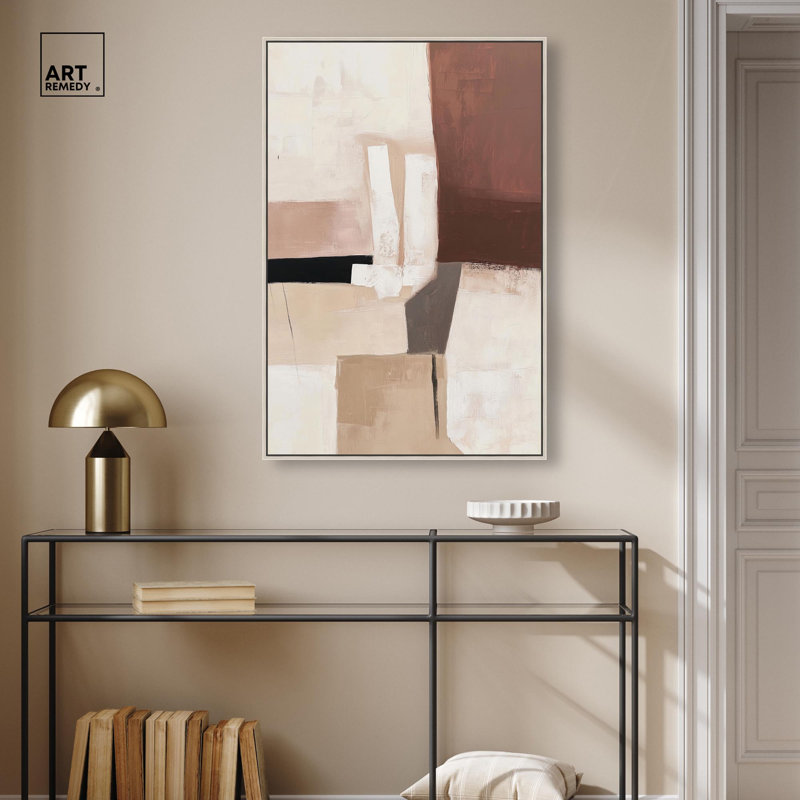 Impression sur toile Plaster Collage II par Art Remedy, cadre argenté, 24 x 36, H 37 po x l 25 po, Cadre argenté
