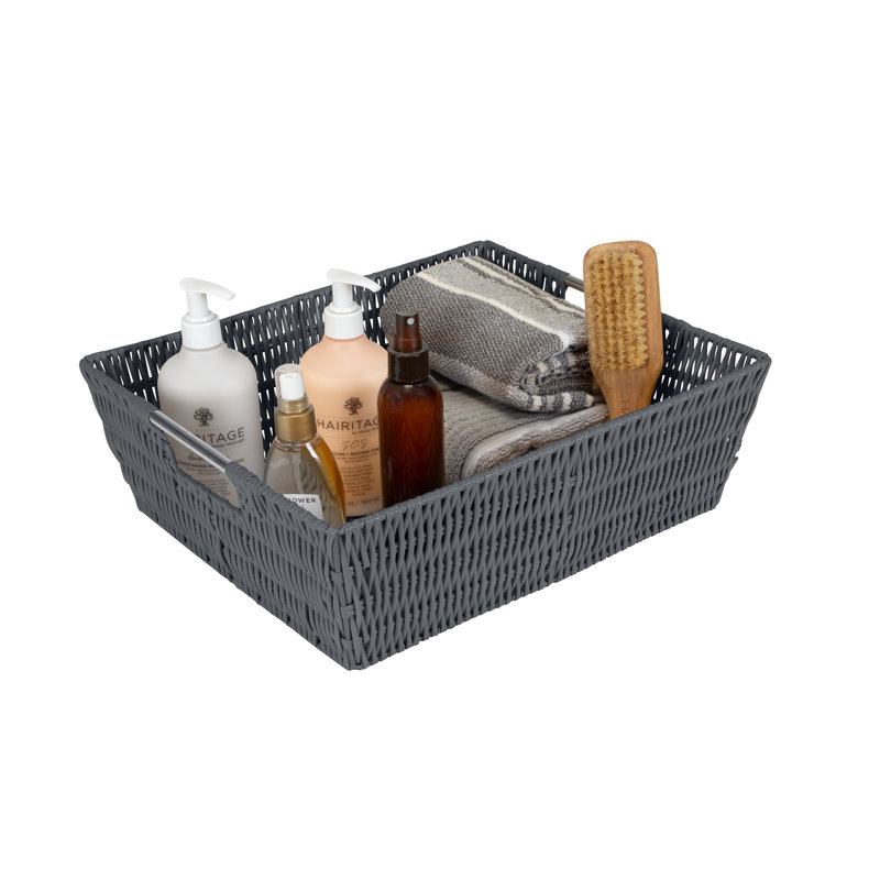 Simplify Plastic Box, Gray, 5" H x 13" W x 15" D