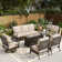 7 - Person Outdoor Patio Conversation Set With 2 Swivel Lounge Chairs & Fire Pit Table