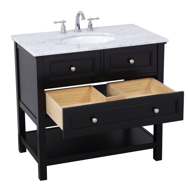 Ensemble de meuble-lavabo simple 36 po Voss, Noir