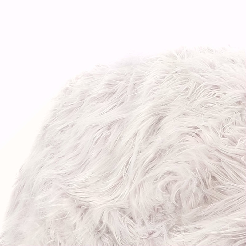 5 Foot Rounded Faux Fur Bean Bag, Lavender