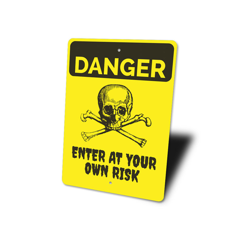 Panneau d'Halloween danger en aluminium, H 14 po x l 10 po x P 0,04 po