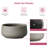 13 Inch Bowl Concrete Planter, Weather-Resistant for Patio & Garden Decor, Warm Gray-9782864-9782867-9782862