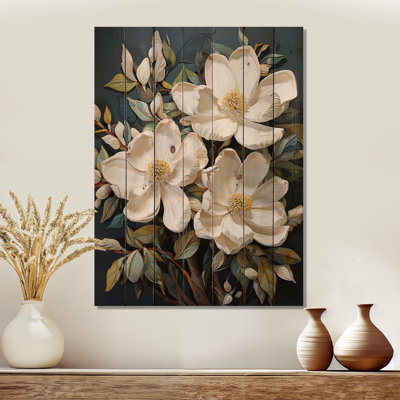 Tourmalet - Floral Wall Art On Natural Pine Wood