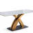 71" Modern Rectangular Sintered Stone Dining Table with Stainless Steel X-Base, White Marble Vein Finish, Rounded Corners-1410040104