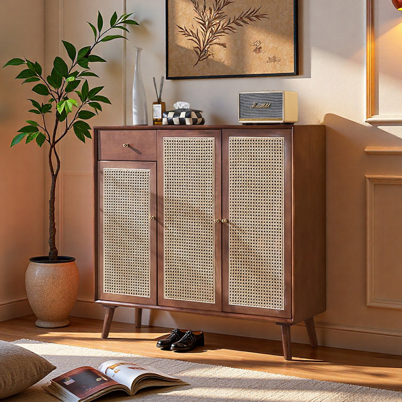 Armoire à chaussures de style français avec rangement rétro, Brown