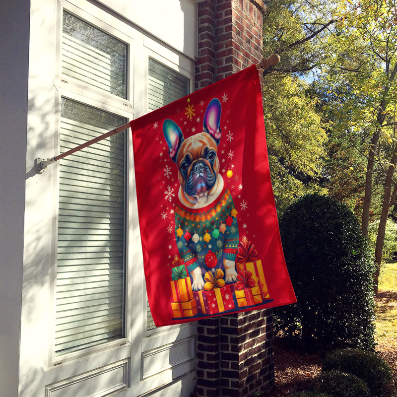 Drapeau de maison de Noël en polyester double face H 40 po x l 28 po