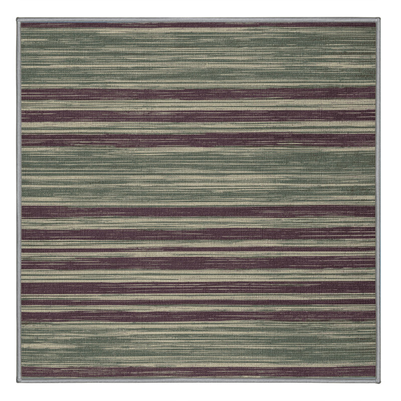 Tapis brun à rayures horizontales lavable à la machine, Rectangulaire 2 pi x 3 pi