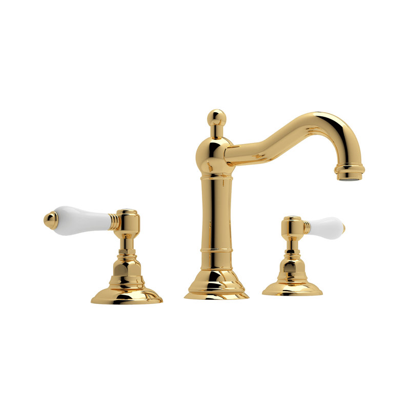 Acqui® Widespread Faucet with Drain Assembly, Unlacquered Brass