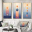«Moon Fases Circular Minimalisme Pastel I», 3 pièces sur toile-651505853-651505826
