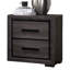 Armoire de chevet moderne grise, conception bicolore et bordure noire, table de chevet 2 pour chambre à coucher, garniture, 2 tiroirs, configuration simple