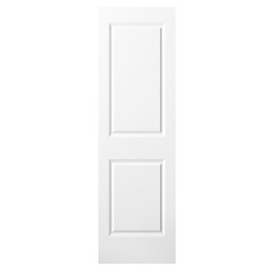 24"x80" Interior Slab Door with Raised 2 Panel Square Top Smooth White Primed Hollow Core Composite Interior Molded Door Slab