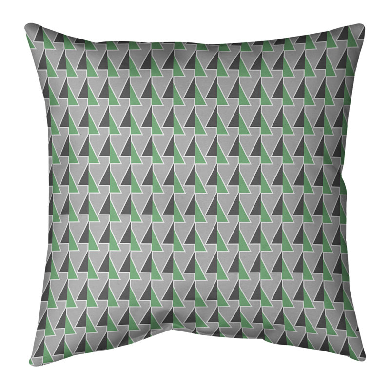 Patricia Geoffrey Geometric Outdoor Reversible Throw Pillow, 20" x 20", Small Light Green, Spun Polyester