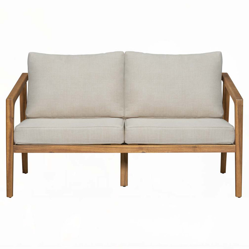 48.4" Outdoor Acacia Wood Loveseat