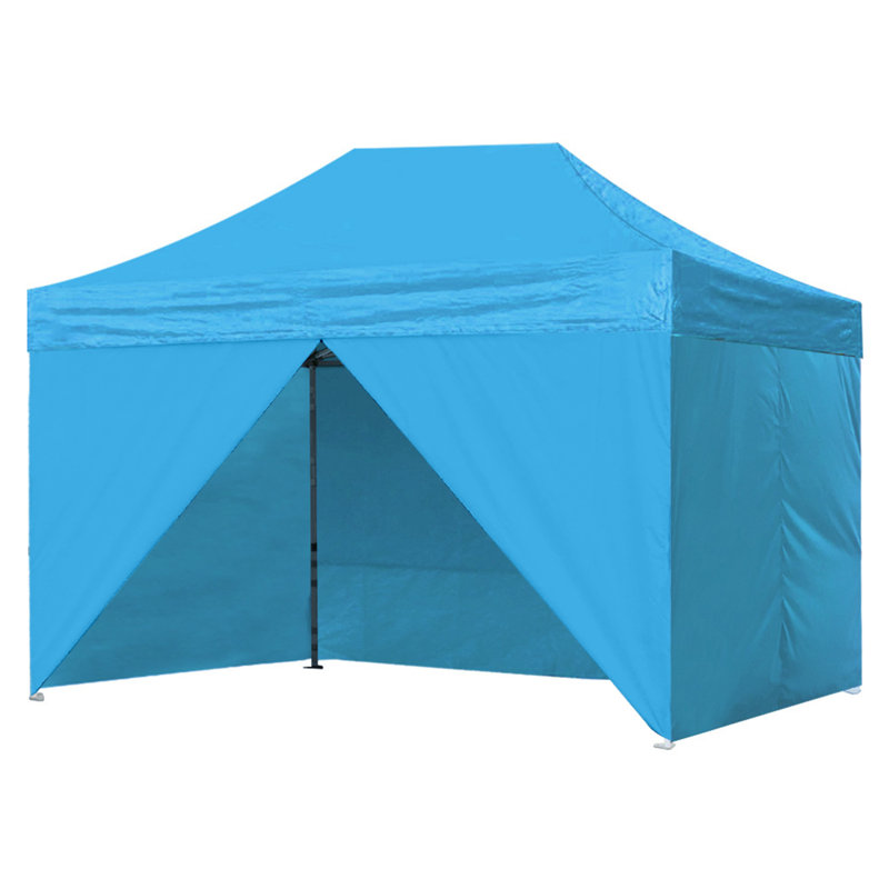 Amber-Lee 96'' W x 180'' D Steel Pop-Up Canopy, Sky Blue, 8ft x 12ft