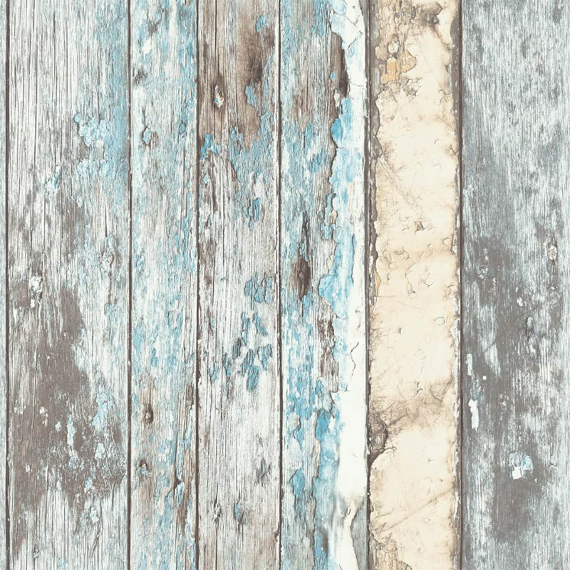Dutch Wallcoverings Wallpaper ScrapWood Blue