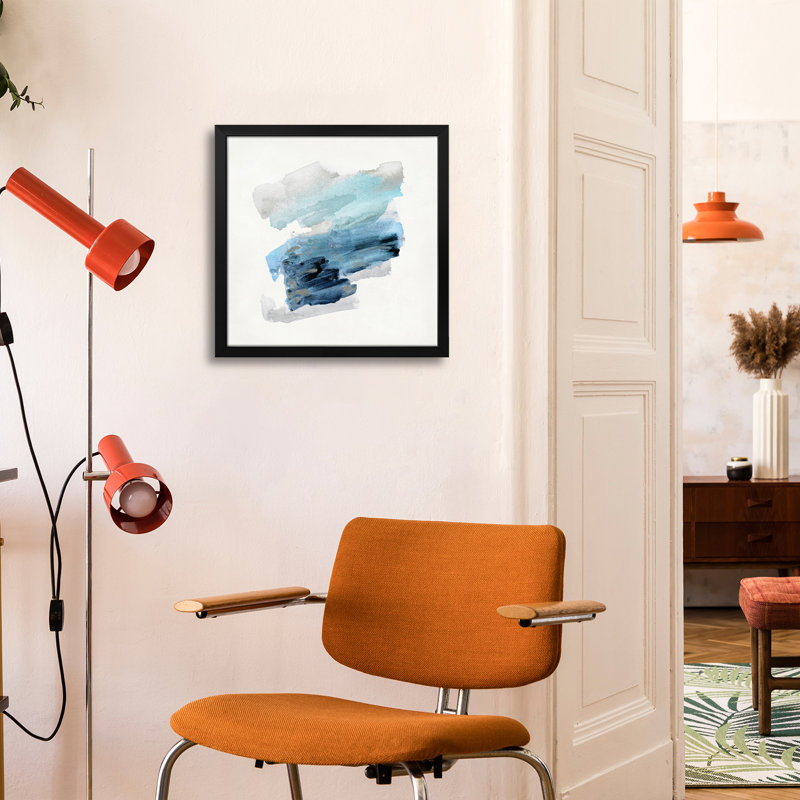 Balayage bleu I - reproduction d'art murale - affiche de galerie, H 16 po x l 16 po