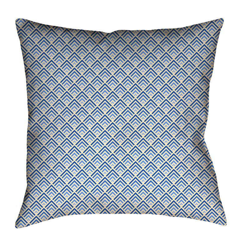Coussin Katelyn Elizabeth, 14 po x 14 po, Jaune / bleu, Polyester sergé