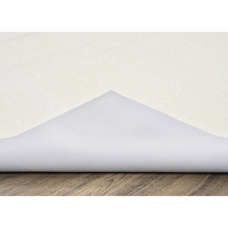 Monarrez Nylon Bath Rug with Non-Slip Backing, White, Single- 72" L x 48" W